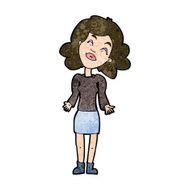cartoon woman shrugging shoulders N389