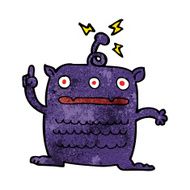 cartoon weird little alien N16