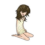 cartoon pretty girl N88