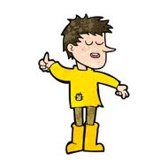 cartoon poor boy with positive attitude N8