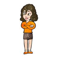 cartoon woman with crossed arms N37