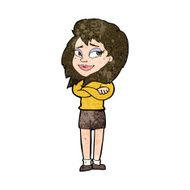 cartoon woman with crossed arms N38