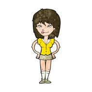 cartoon woman with hands on hips N177