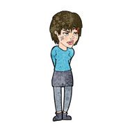 cartoon woman with plaster on face N16