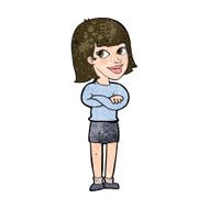 cartoon happy woman looking over N8