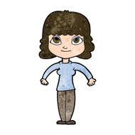 cartoon woman shrugging shoulders N392