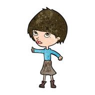 cartoon woman giving thumbs up symbol N53