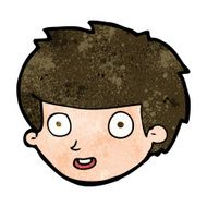 cartoon happy boy's face N16
