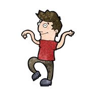 cartoon happy man doing funny dance N13
