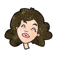 cartoon happy female face N149