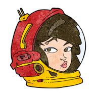 cartoon female astronaut N22