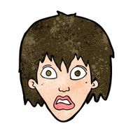 cartoon frightened woman N25