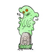 cartoon ghost rising from grave N30