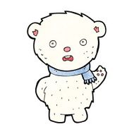 cartoon polar bear wearing scarf N4