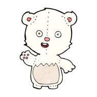 cartoon waving polar bear cub N17