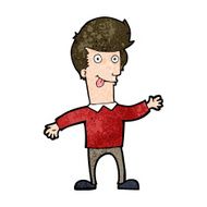 cartoon man sticking out tongue N24
