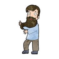 cartoon excited bearded man N8