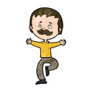 cartoon dancing man with mustache N8