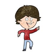 cartoon happy pointing man N15