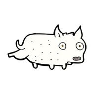 cartoon little dog cocking leg N7