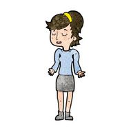 cartoon woman shrugging shoulders N393