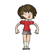cartoon surprised woman N196