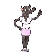 cartoon werewolf woman with idea N4