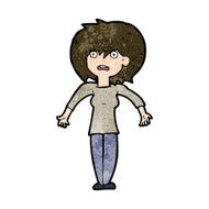 cartoon woman shrugging shoulders N396