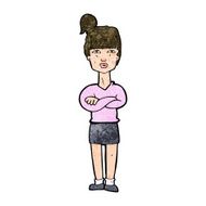 cartoon annoyed woman N158