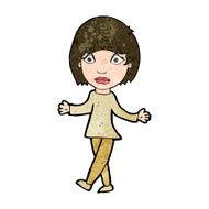 cartoon surprised woman N198