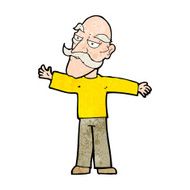 cartoon old man spreading arms wide N7