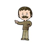 cartoon man with mustache pointing N24