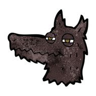 cartoon smug wolf face N4