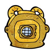 cartoon old deep sea diver helmet N8