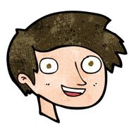 cartoon happy boy face N38