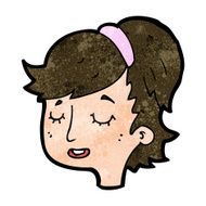 cartoon pretty female face N77