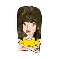 cartoon girl with folded arms N8