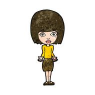 cartoon woman shrugging shoulders N398
