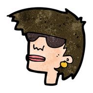 cartoon female face with glasses N8