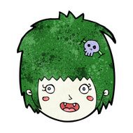 cartoon happy vampire girl face N8