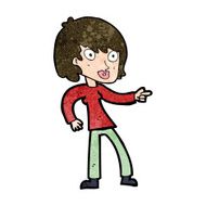 cartoon woman pointing N178
