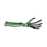 cartoon skeleton hand N12