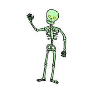 cartoon waving skeleton N8