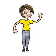Cartoon Woman Waving N277