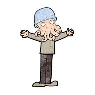 cartoon alien squid face man N8