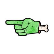 cartoon pointing zombie hand symbol N2