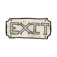 cartoon exit sign N16