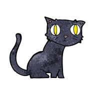 cartoon black cat N48