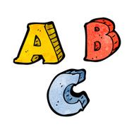 cartoon ABC letters N16