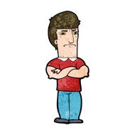 cartoon annoyed man with folded arms N15